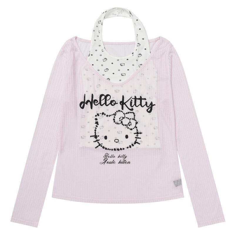 Blouses - Tanktops Halternek T-shirt met lange mouwen