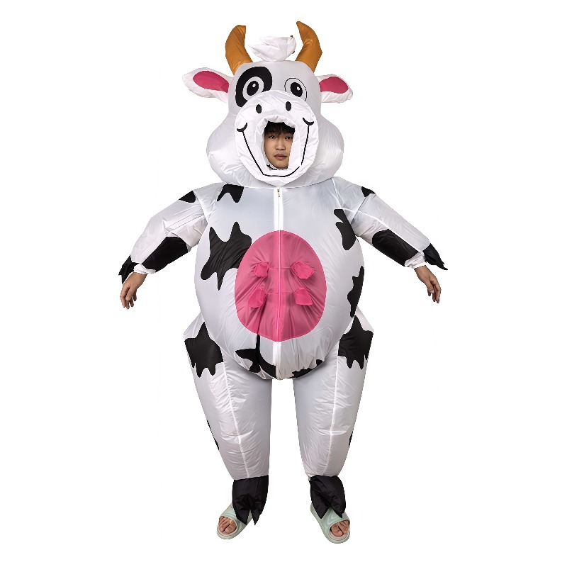 Dresses - Halloween grappig opblaasbaar koeienkostuum, opblaasbaar vlekkerig