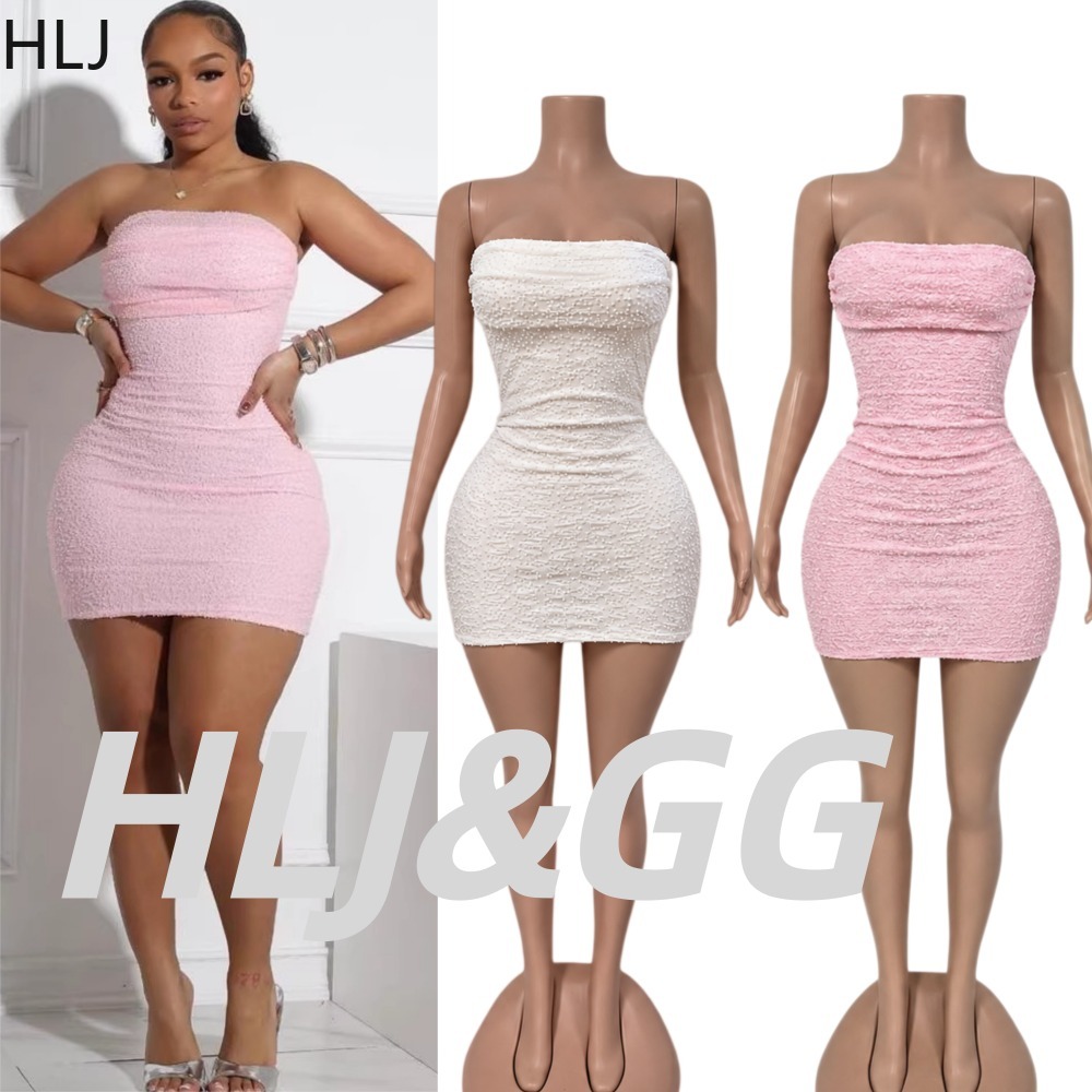 Sparkly Rhinestone Club Party Dress - HLJ Sexy Dames Strapless Mini Jurk
