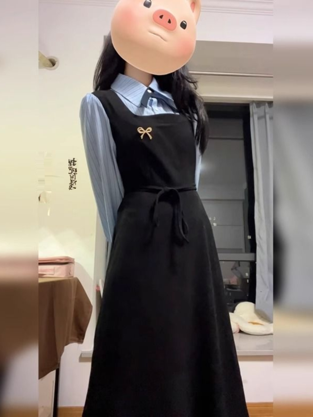 Elegante zwarte shirtjurk in c - Korean Style A Line Shirt Dress recensie en prijs