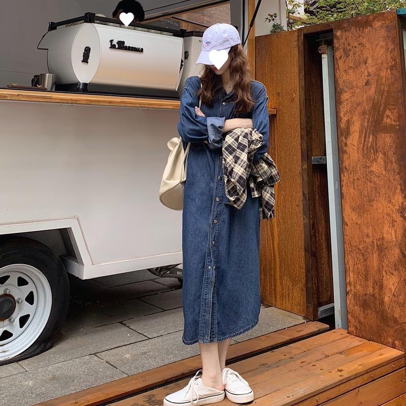 2026 Nieuwe Dames Denim Shirtj - Korean Style A Line Shirt Dress recensie en prijs