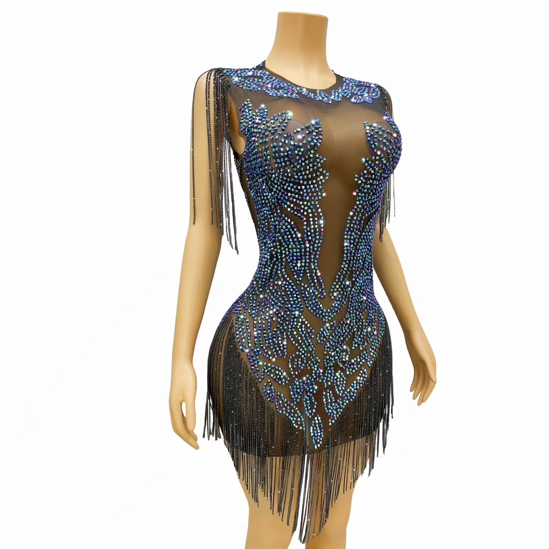 Elegante dames luxe diner-avon - Sparkly Rhinestone Club Party Dress recensie en prijs