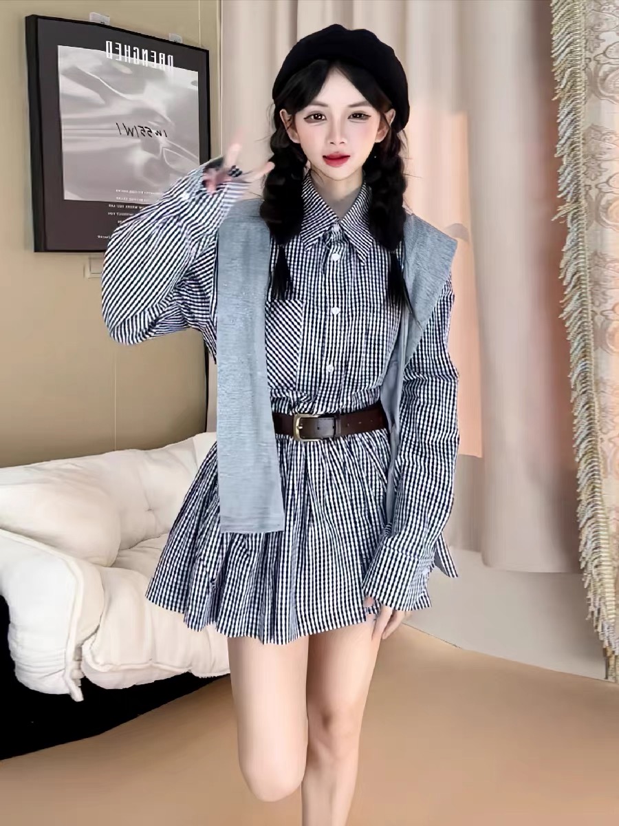 Vroeg herfst Koreaanse stijl s - Korean Style A Line Shirt Dress recensie en prijs