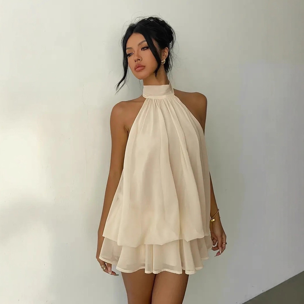 Damesjurk met halternek, ruglo - Y2K Backless Halter Mini Dress recensie en prijs