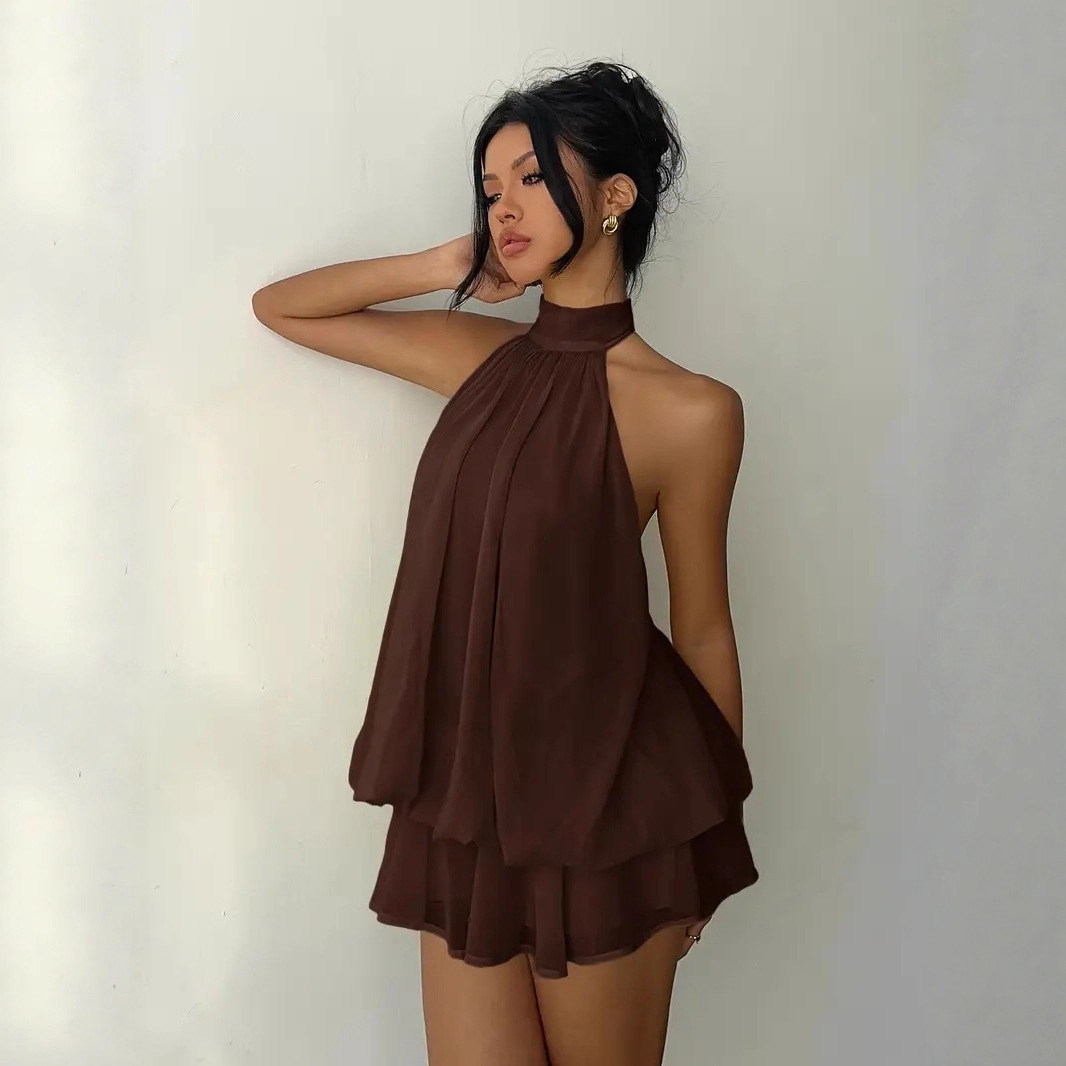 Damesjurk met halternek, ruglo - Y2K Backless Halter Mini Dress recensie en prijs